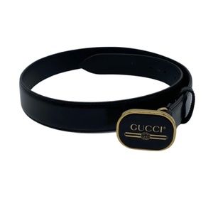 ❤️SOLD❤️Gucci Leather Belt With Logo Buckle